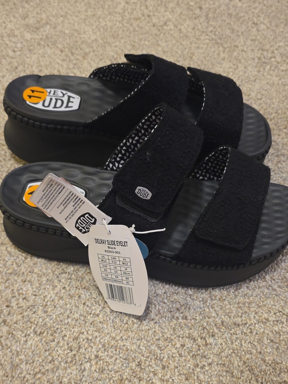 Hey Dude Women's Delray Slide Sandal - Black